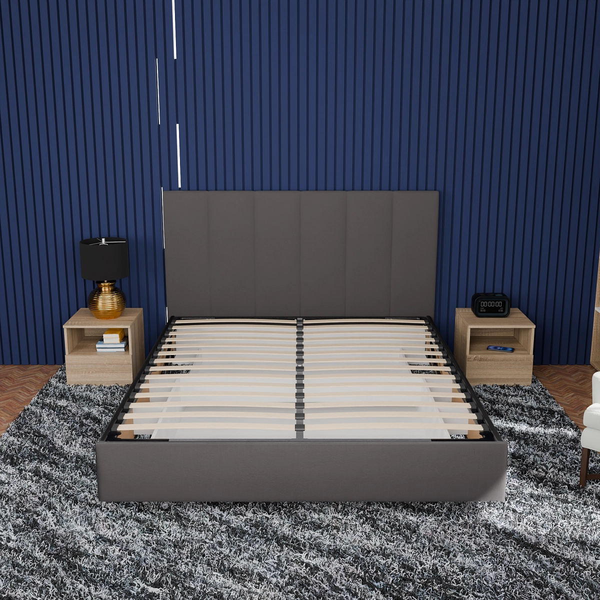 Кровать с подъемным механизмом Диона Графит 160х200 (stream18)